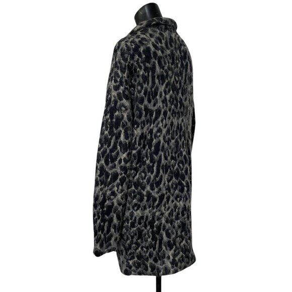 NEW Free People Wild Thing Gray & Black Leopard Animal Print Coat - Picture 5 of 10